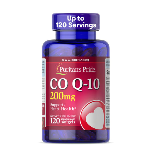 Puritan's Pride Q-Sorb CoQ10 200mg Supports Heart Health,120 Softgels