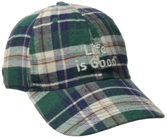 Life is Good Plaid Chill Cap (Hunter Green)