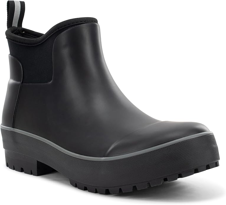Chooka Women's Everyday Neoprene Waterproof Ankle Rain Boots | Slip-On Chelsea Insulated Rubber Boots for Women