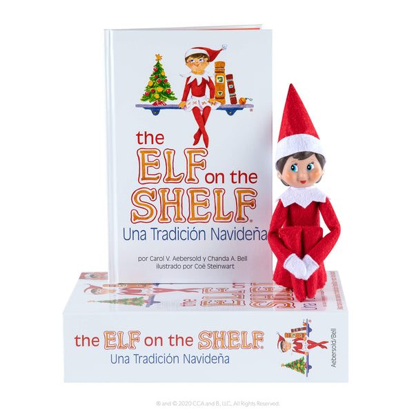 The Elf on the Shelf: UNA TradiciÃn NavideÃa Spanish Language Book & Blue-Eyed Girl Scout Elf