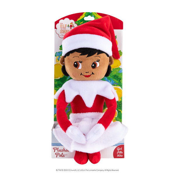 The Elf on the Shelf Plushee Pals - 17-inch Scout Elf Plush Toys - Huggable and Lovable Brown Eyed Girl Stuffed Elf Plush
