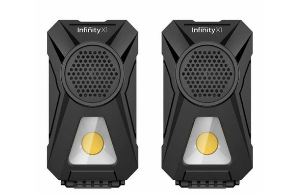 Infinity X1 Stereo, Wireless, Rechargeable 700 Lumens Worklight with Bluetooth Speakers 2-Pack