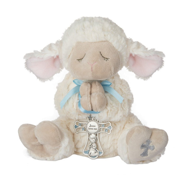 Ganz Serenity Lamb With Crib Cross Christening or Baptism Gift (Blue (Boy))