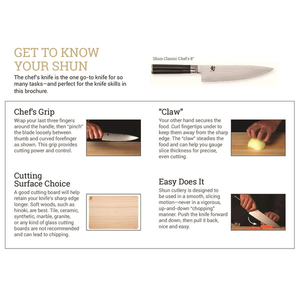 Shun Cutlery Kanso Chef's Knife 8”, Gyuto-Style Kitchen Knife, Ideal for All-Around Food Preparation, Authentic, Handcrafted Japanese Knife, Professional Chef Knife