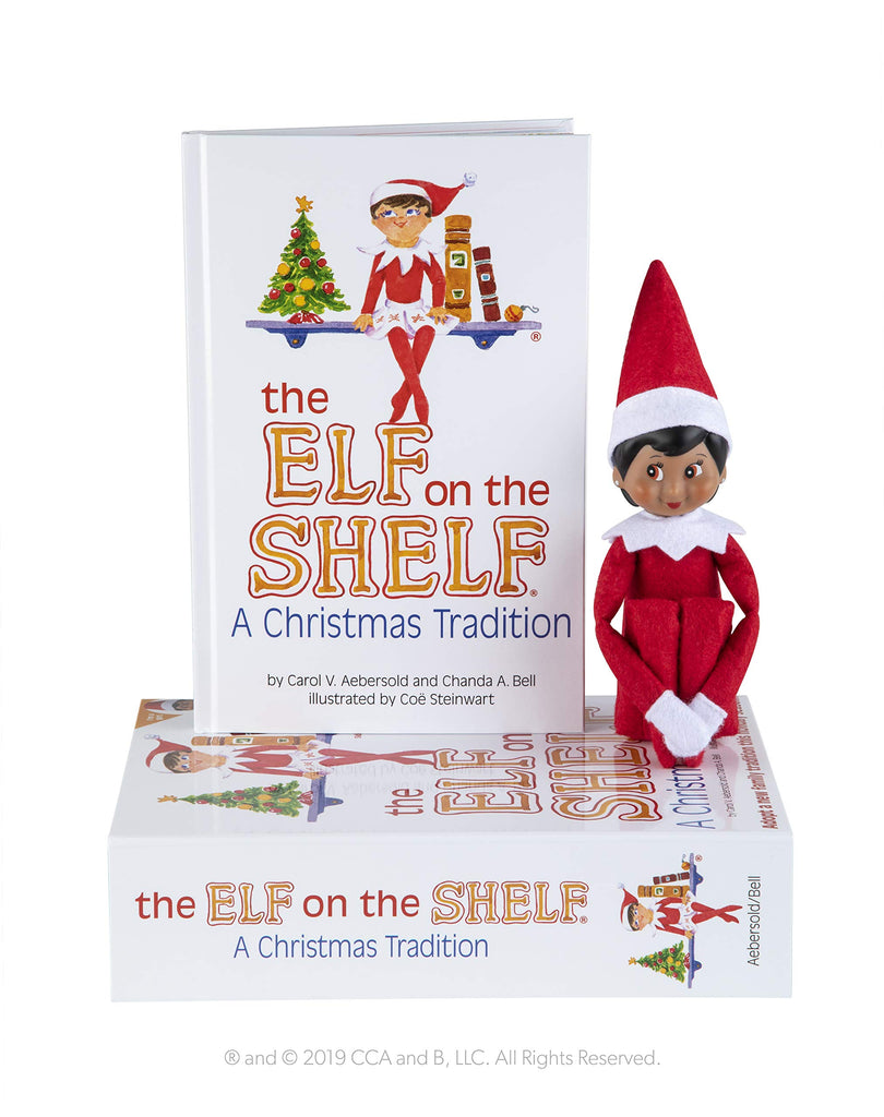 The Elf on the Shelf: A Christmas Tradition Girl Dark Tone - Includes Doll, Book and box.