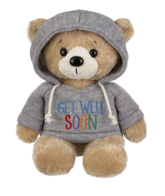 Ganz Plush Stuffed Animal Toy Hoodie Teddy Bear 9 in - Get Well Soon