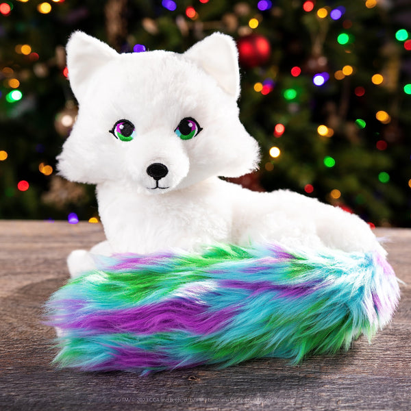 Extraordinary Noorah Plush - 9-Inch Deluxe Animal Plush with Northern Lights-Inspired Tail - As Seen in Elf Pets: A Fox Cub's Christmas Tale - Arctic Fox Pal of The Elf on the Shelf - Brand Scout Elf