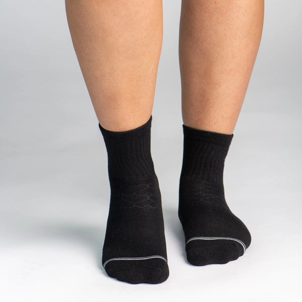 Pudus Bamboo Everyday Quarter Crew Socks | Moisture Wicking | Breathable | Extra Soft | Odor Resistant | All Day Comfort