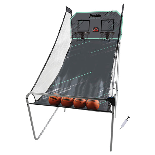 Franklin Sports Arcade Basketball Game - Dual Shot - Indoor Mini Basketball Hoop Shootout Game - (4) Mini Basketballs Included - Electronic Indoor Basketball Arcade Game for Kids + Adults
