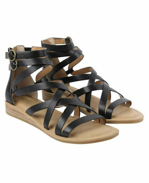 Kensie Women's Gladiator Strap Sandal Flat Fisherman Open Toe Cross Strappy Sandals