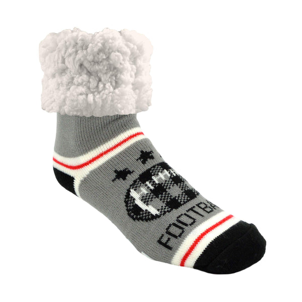Pudus Cozy Winter Slipper Socks for Women and Men with Non-Slip Grippers Faux Fur Sherpa Fleece - Adult Regular Fuzzy
