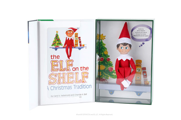 Elf on the Shelf : A Christmas Tradition Blue-Eyed Boy Light Tone Scout Elf - Elf and book included.