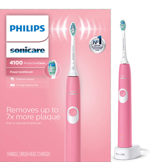 Philips Sonicare ProtectiveClean 4100 Rechargeable Electric Power Toothbrush, Pink, HX6815/01
