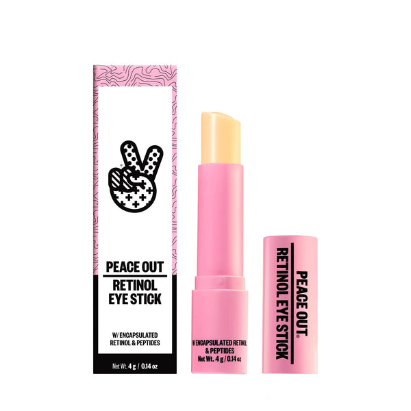 Peace Out Skincare Retinol Eye Stick, Daily Under Eye Retinol Serum Balm in Convenient Stick, Reduces Fine Lines, Wrinkles, with Peptides and Astaxanthin (.14 oz)