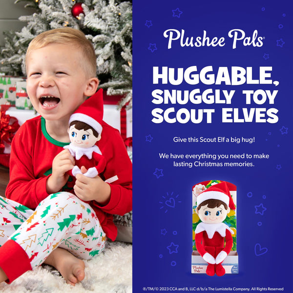 The Elf on the Shelf Plushee Pals - 17-inch The Elf on the Shelf Scout Elf Plush Toys Blue Eyed Boy- Huggable and Lovable Stuffed Elf Plush