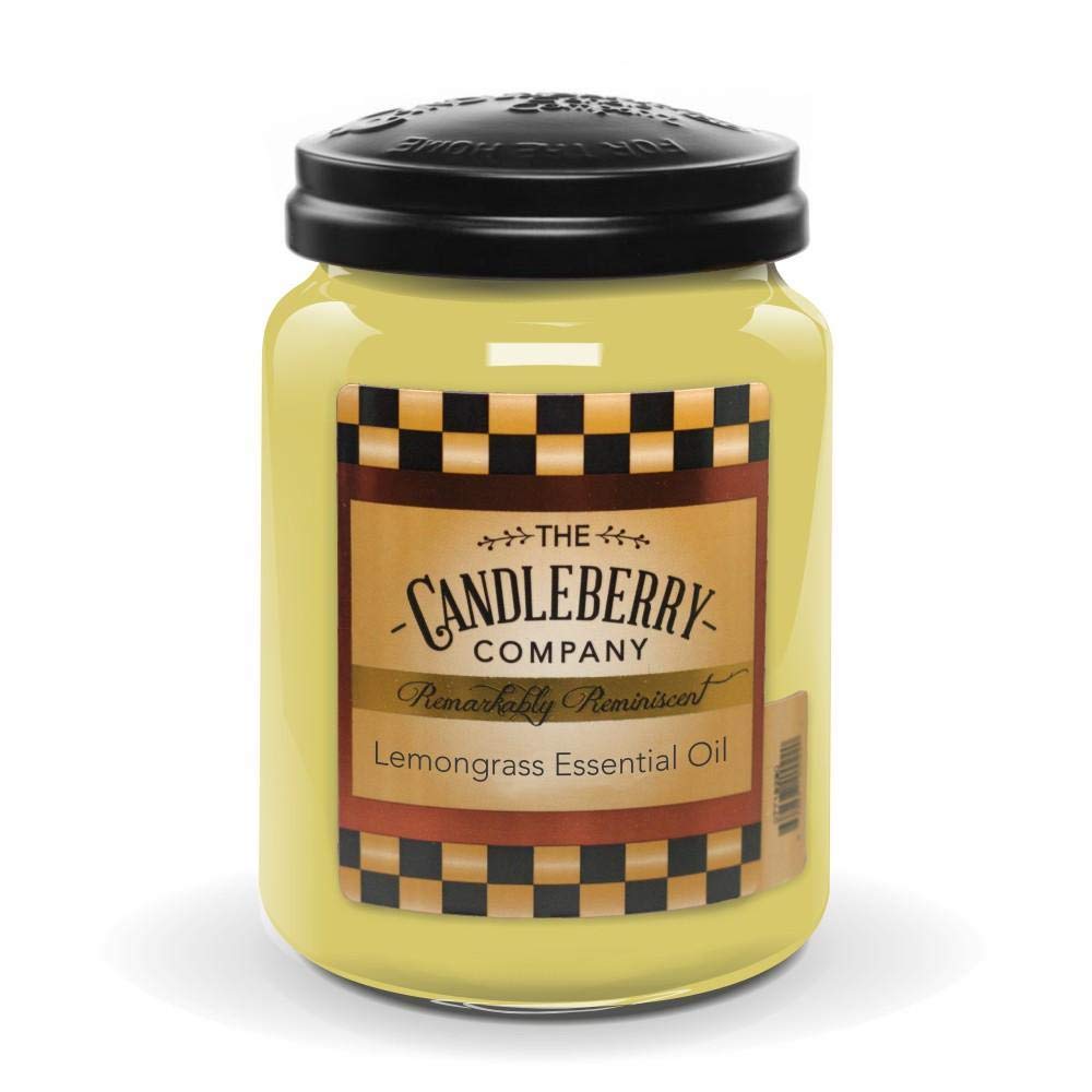 Candleberry Candles | Lemongrass Essential Oil Candle | Best Candles on the Market | Hand Poured in The USA | Highly Scented & Long Lasting | Large Jar 26 oz.