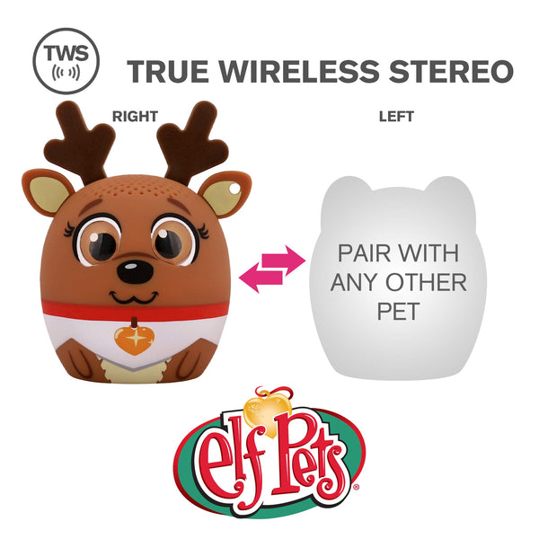 My Audio Pet Mini Bluetooth Animal Wireless Speaker - True Wireless Stereo  Pair with Another TWS Pet for Powerful Rich Room-Filling Sound - Elf on the Shelf (Arctic Fox)