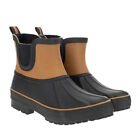 Chooka Women's Short Rain Boots Waterproof Ladies Anti Slip Rubber Black Ankle Plush Chelsea Booties