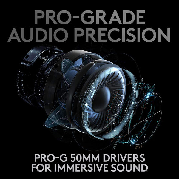 Logitech G PRO X Wireless Lightspeed Gaming Headset with Blue VO!CE Mic Filter Tech, 50 mm PRO-G Drivers, and DTS Headphone:X 2.0 Surround Sound