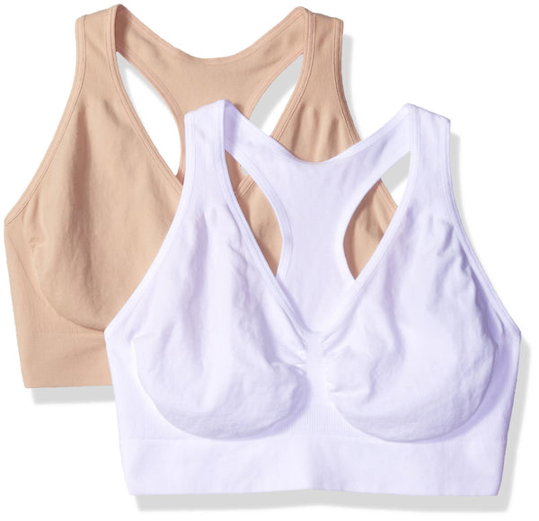 Hanes Ultimate Women's Lightweight Comfy Support Wirefree Everyday Super Soft Bra 2-Pack