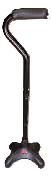 Harvy Quad Cane - Walking Stick for Men and Women - Lightweight Adjustable Folding Cane/Staff - Right and Left Hand Grip for Stability Comfort Support - Four Prong Base Walking Cane/Stick