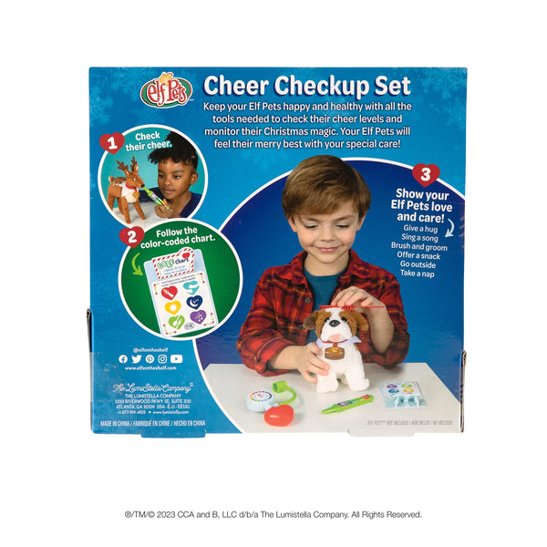 Elf Pets Cheer Check Up Set – 4 pc. Vet Kit for Kids – Pretend Play Doctor Set with Chart, Thermometer, Brush and Cuff – Care for Elf Pets Plush, Pals of The Elf on the Shelf - Brand Scout Elf