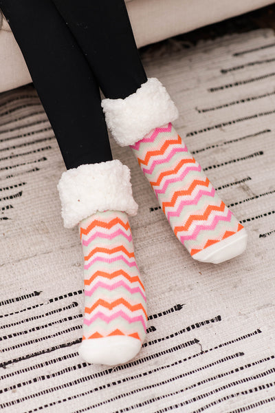 Pudus Recycled Cozy Fall Winter Holiday Patterns Slipper Socks Women & Men w Non-Slip Grippers Faux Fur Sherpa