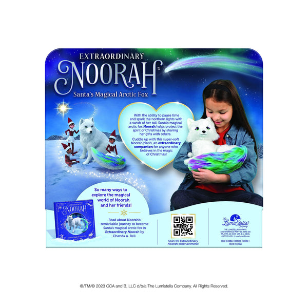 Extraordinary Noorah Plush - 9-Inch Deluxe Animal Plush with Northern Lights-Inspired Tail - As Seen in Elf Pets: A Fox Cub's Christmas Tale - Arctic Fox Pal of The Elf on the Shelf - Brand Scout Elf
