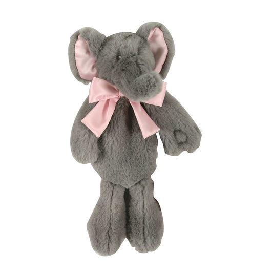 Stephan Baby Plush Elephant Paci-Holder, Gray/Pink, 11"