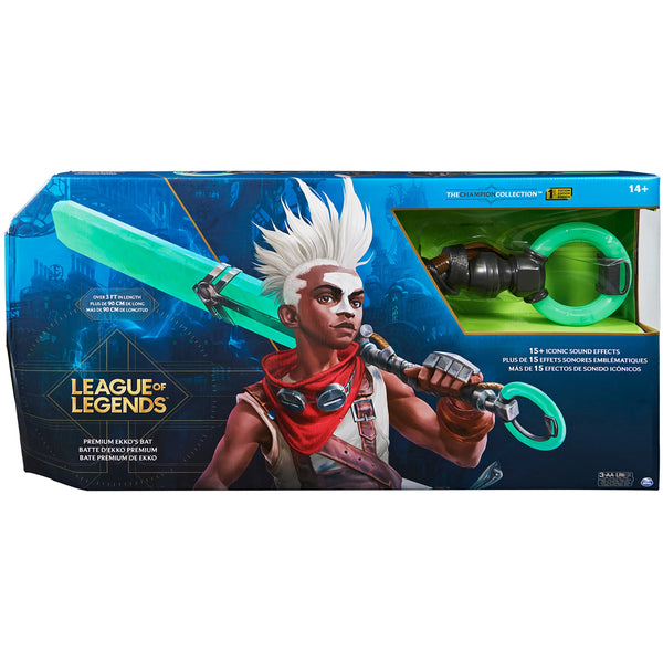League of Legends, Life-Size Ekko’s Bat, Over 3 Feet with 15+ Iconic Lights and Sounds, Premium Cosplay, Display Stand, Champion Collection, for Ages 14 and Up