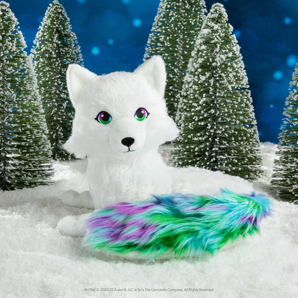 Extraordinary Noorah Plush - 9-Inch Deluxe Animal Plush with Northern Lights-Inspired Tail - As Seen in Elf Pets: A Fox Cub's Christmas Tale - Arctic Fox Pal of The Elf on the Shelf - Brand Scout Elf