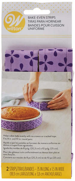 Wilton Bake-Even Cake Strips for Evenly Baked Cakes, 2-Piece Set, Purple, Fabric