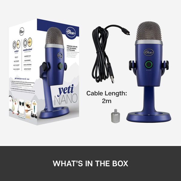 Blue Yeti Nano Premium USB Microphone for PC, Mac, Gaming, Recording, Streaming, Podcasting, Condenser Mic